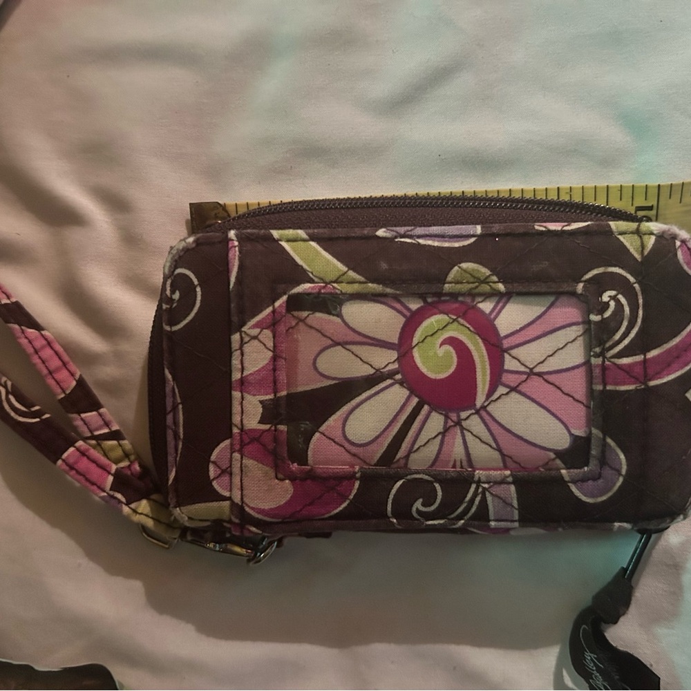 Vera Bradley Pink and Green Floral Wristlet